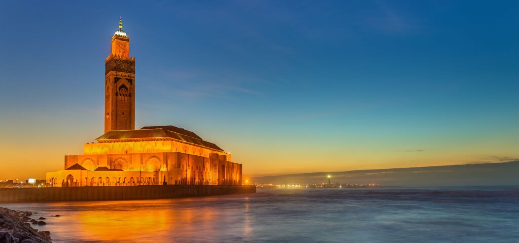 Casablanca Minaret by night